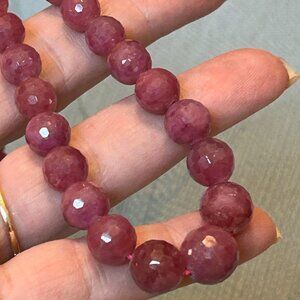 Natural Ruby Graduated Bead Necklace
